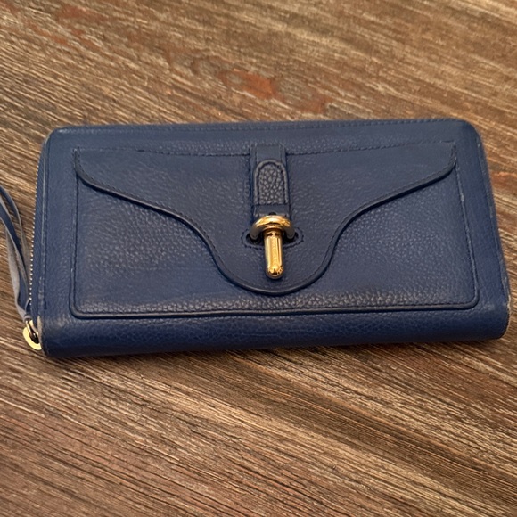 Balenciaga Handbags - Balenciaga Navy Leather Wallet with Gold Accent
Certificate of Authenticity incl